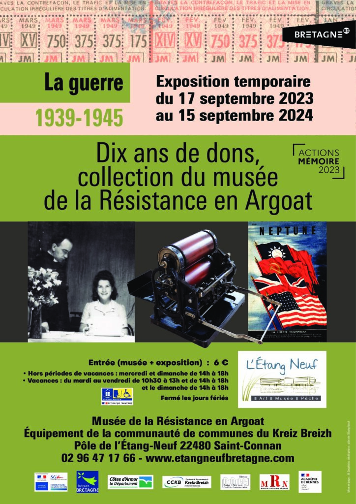 Musée de la Résistance en Argoat : exposition temporaire du 17 septembre 2023 au 15 septembre 2024