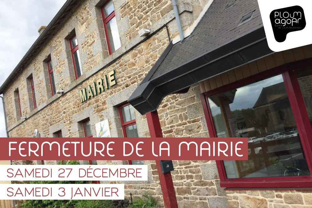 Fermeture exceptionnelle de la mairie les 27 décembre et 3 janvier