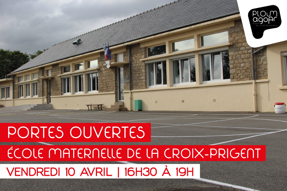 Bâtiment et cour de l'école de la Croix-Prigent